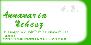 annamaria mehesz business card